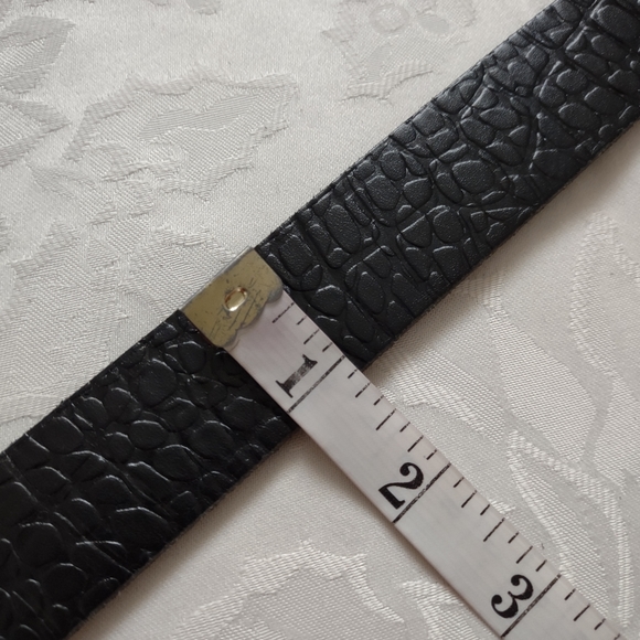 New 🆕 Big&Tall Size 52 Black top grain leather croc embossed belt